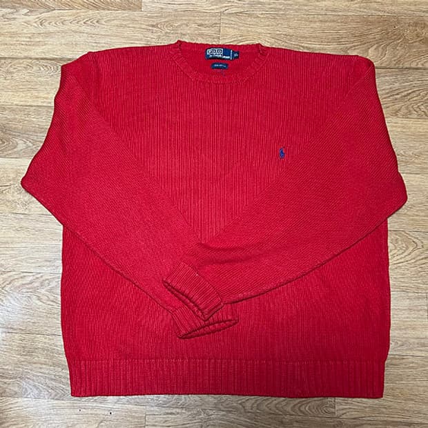 POLO 폴로 남자 코튼니트 레드 오버핏 XXL 110-115