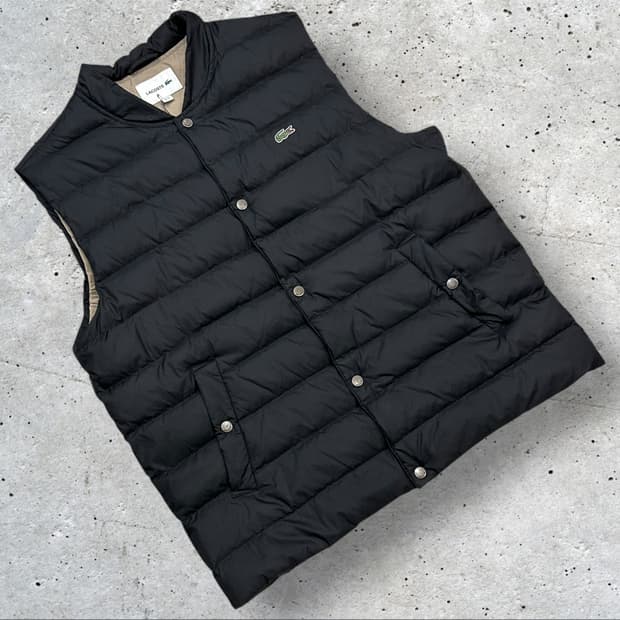 [XL] 라코스테 경량 블랙 패딩 조끼