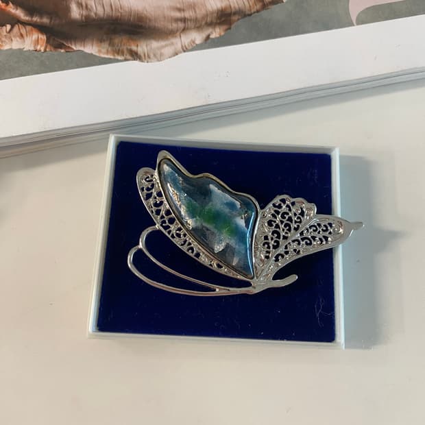 나비모양 칠보공예 브로치