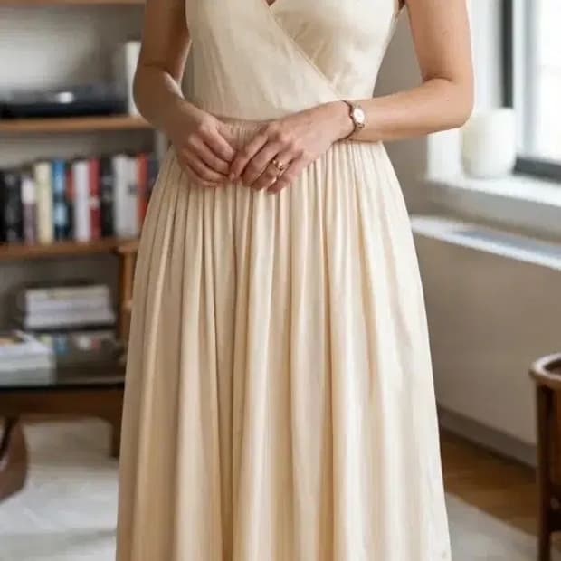 끌로에 실크 원피스 아이보리 T38