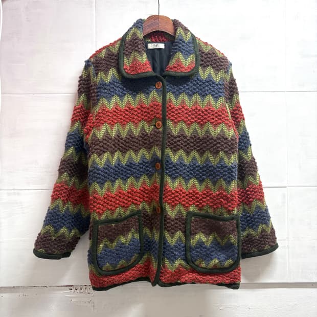 부클 뽀글이 패턴 퀼팅 자켓 (JPN)