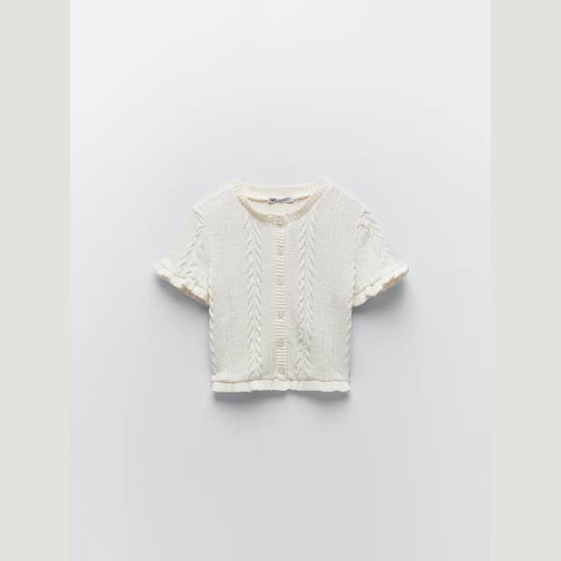 zara 니트 반팔 프릴