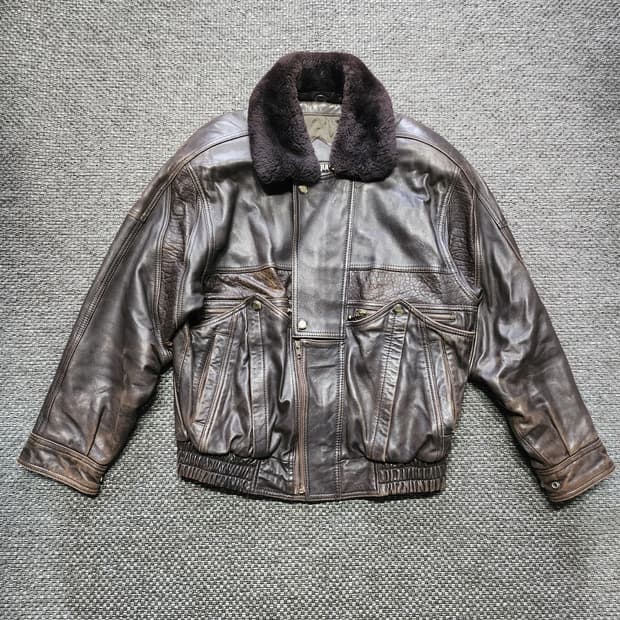 빈티지 브라운 양가죽 자켓