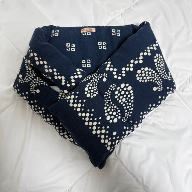 캐피탈 kapital 레이온 반다나 패턴 케사 머플러 목도리 네이비