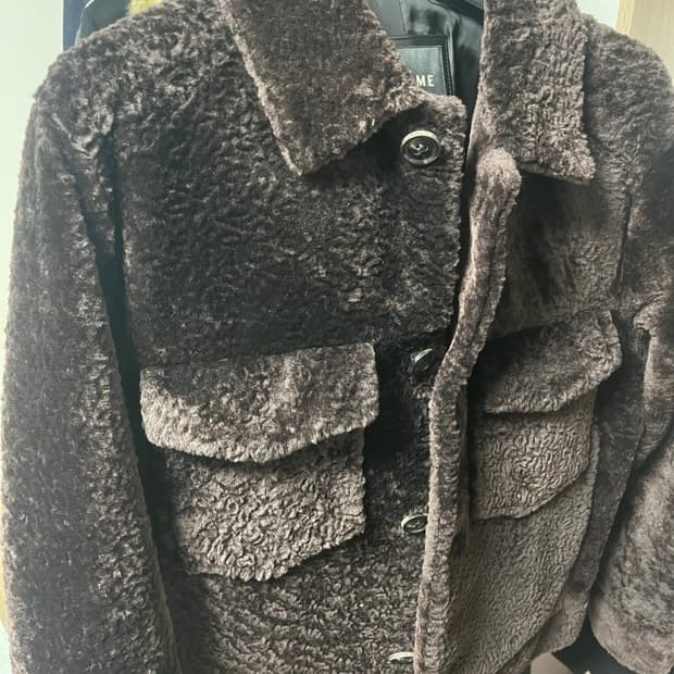 타임 옴므 램스 퍼 칼라 자켓 버건디 100 24fw