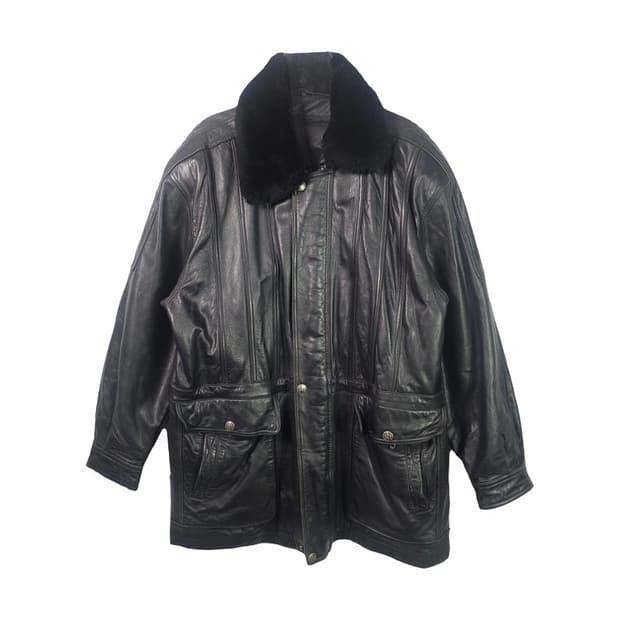 빈티지 양가죽 퍼카라 자켓 XXL