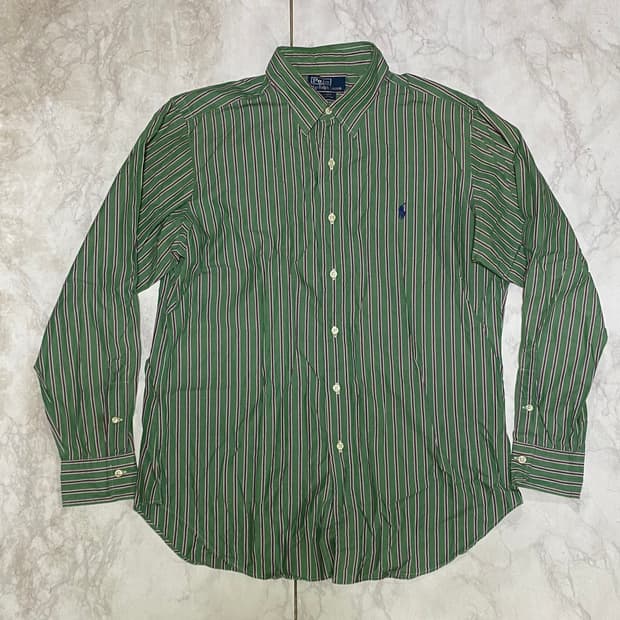폴로 스트라이프 그린셔츠 105~110