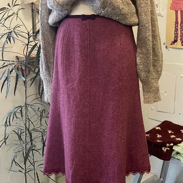 울 블렌드 미디스커트 [무배]