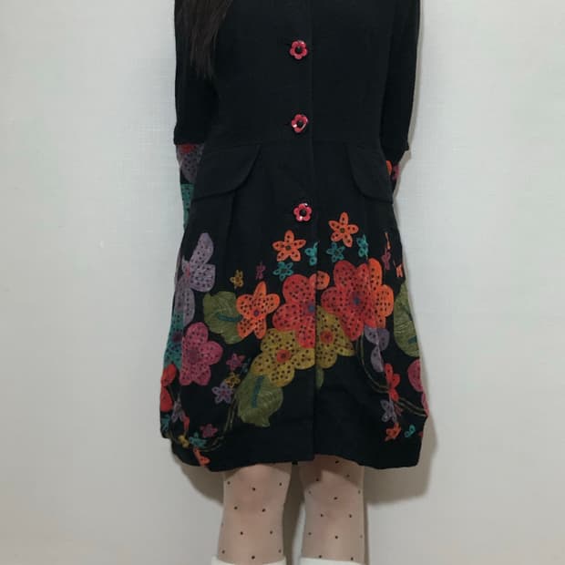 빈티지 블랙 모리걸 코트