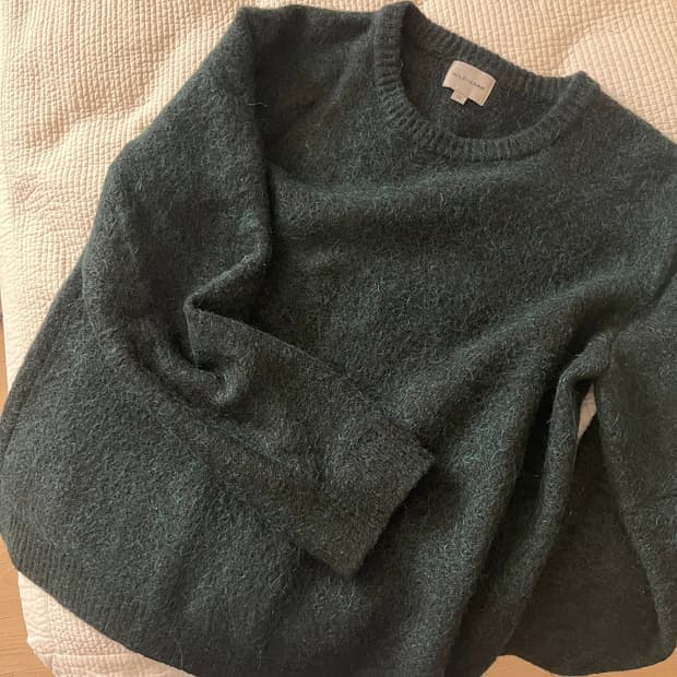 50) 솔리드 옴므 모헤어 니트 다크그린