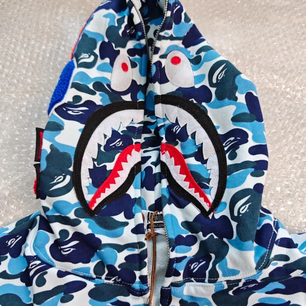 베이프 샤크후드 abc카모 블루