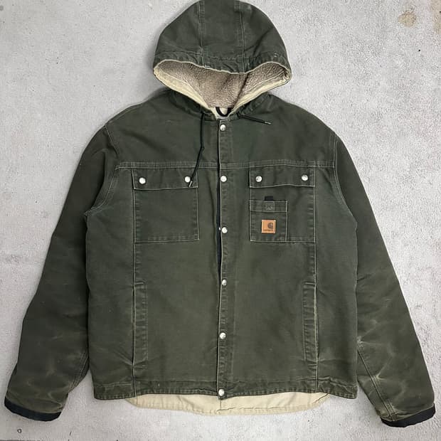칼하트J284 MOS후드 USA워크 자켓 카키 L(100-105)