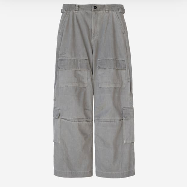 폴리테루x노매뉴얼 다이드카고 팬츠 라이트 그레이