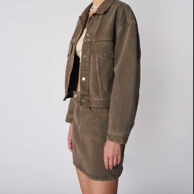 [M] 그로브 22FW 빈티지 브라운 폴 데님 자켓