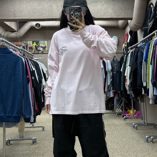 스투시 월드와일드 롱슬리브 핑크 S76