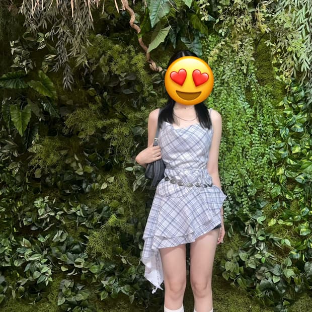 체크 롱 나시