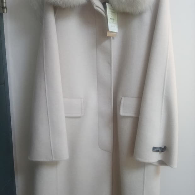 씨씨콜렉트 캐시미어 울 블렌드 폭스퍼 코트