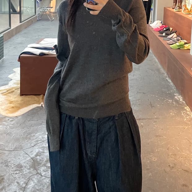 스톤아일랜드 울 크루넥 니트 H313