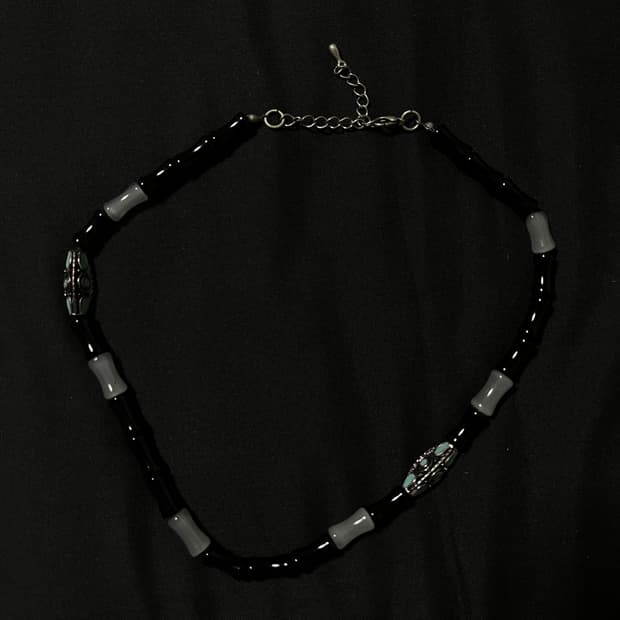 TCM vintage bamboo necklace (black)