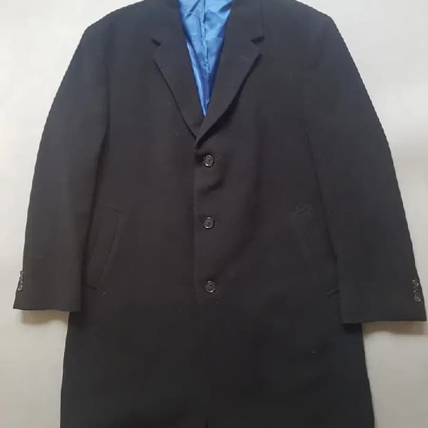 [XL] 타미힐피거 빈티지 블랙 울 롱코트