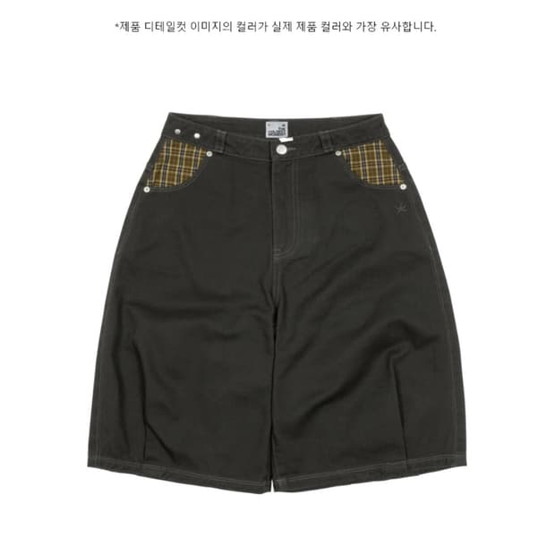 TCM check pocket half pants (charcoal)