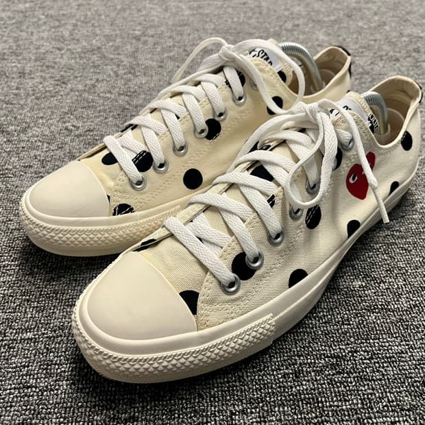[280] 꼼데가르송 X 컨버스 척테일러 도트 아이보리