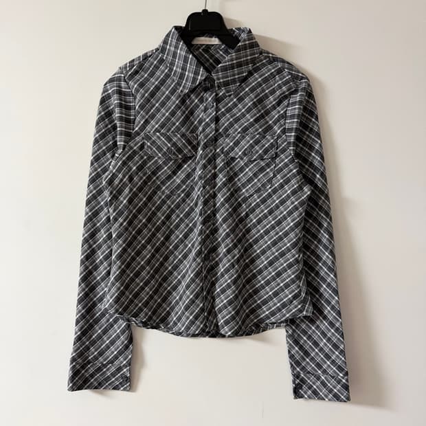 새상품 여자 체크 긱시크 남방