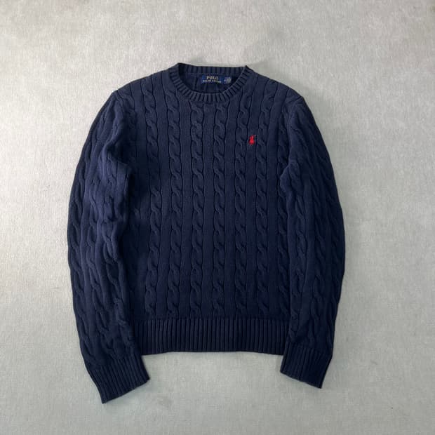 95 폴로랄프로렌 꽈배기 네이비 니트