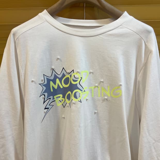 손정완 여성 아이보리 스트링배색 코튼티셔츠