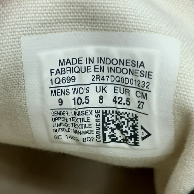 컨버스 잭퍼셀 블랙 270mm