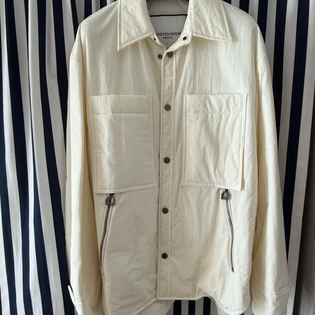 우영미 패딩 셔츠 패치자켓 48