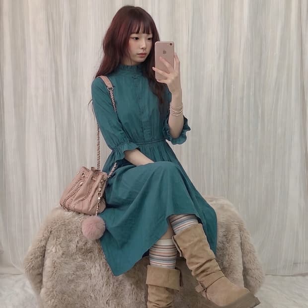 딥 아쿠아 블루 원피스