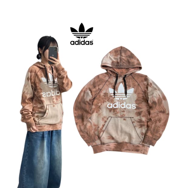 아디다스 파이어버드 빅로고 타이다이 스웻 후드티