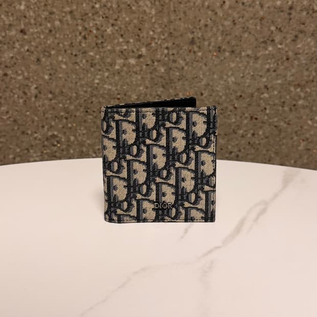 디올 오블리크 자카드 반지갑