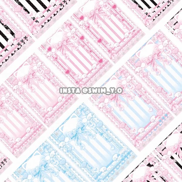 엔젤 하트 키티 포카 바인더 대지 뒷대지 접지 헤더택 포토카드 프레임