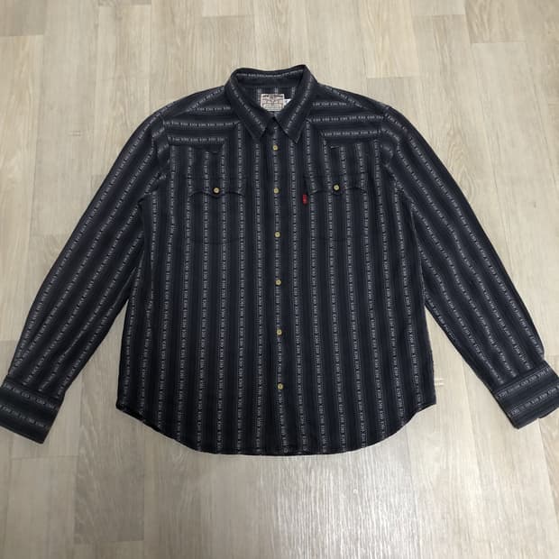 (L) 리바이스 Levi's 자가드 패턴 웨스턴 셔츠 차콜