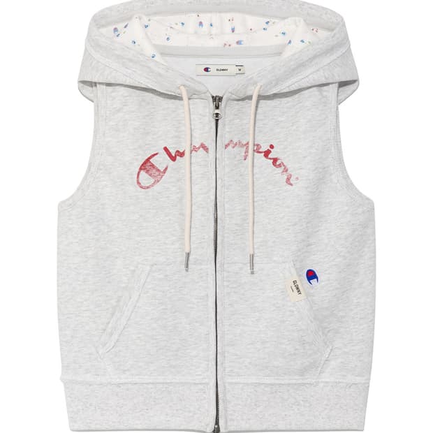 글로니 x 챔피온 SWEAT VEST HOODIE (MELANGE GRA
