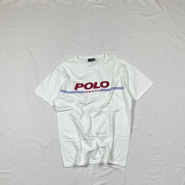 90’s 폴로진스 polo jeans 스펠아웃 프린트 반팔티