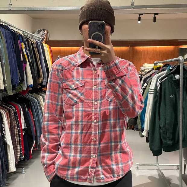 디키즈 체크 웨스턴 셔츠  