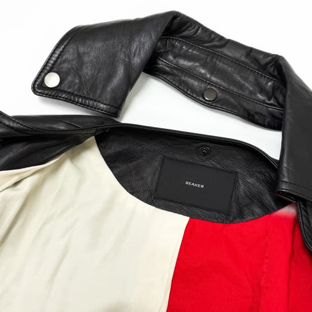 Beaker 램스킨 디테처블 카라 바이커 자켓
