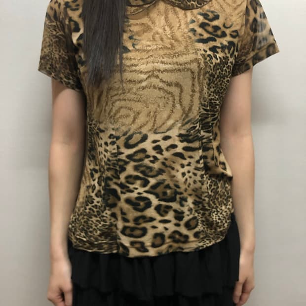 빈티지 레오파드 카라 탑
