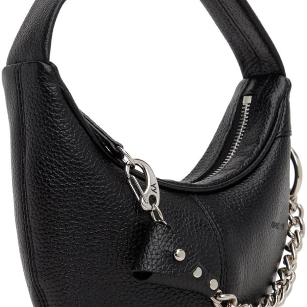 OPEN YY Black Leather Moto Mini Bag