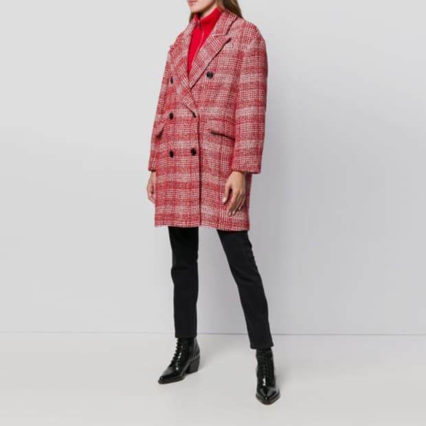 이자벨마랑 에브라 체크 코트 36사이즈