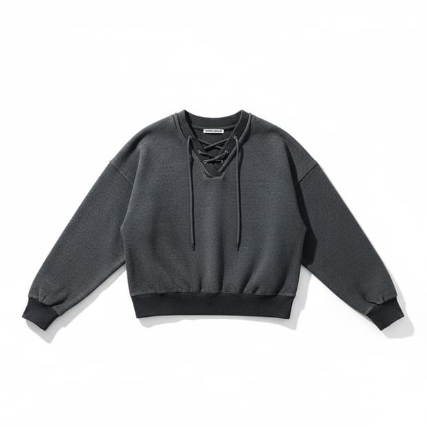 인사일런스 레이스업 스웨트셔츠 맨투맨 CHARCOAL (S)