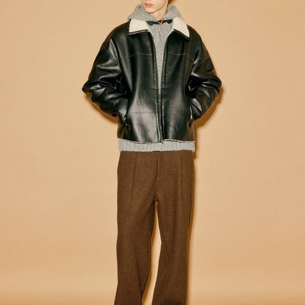 제네럴아이디어 x STND Wool 100% 핀턱 와이드 팬츠
