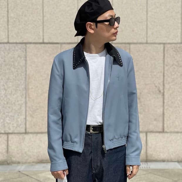 [50] 세컨드레이어 스터드 웨스턴 블루종 자켓