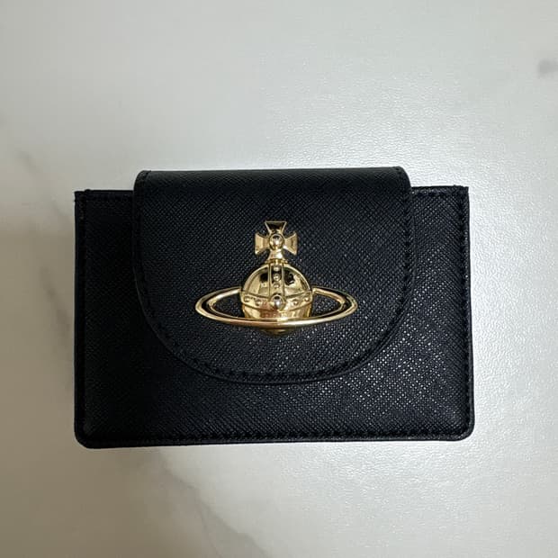 비비안 웨스트우드 사피아노 컴팩트 카드 홀더 블랙