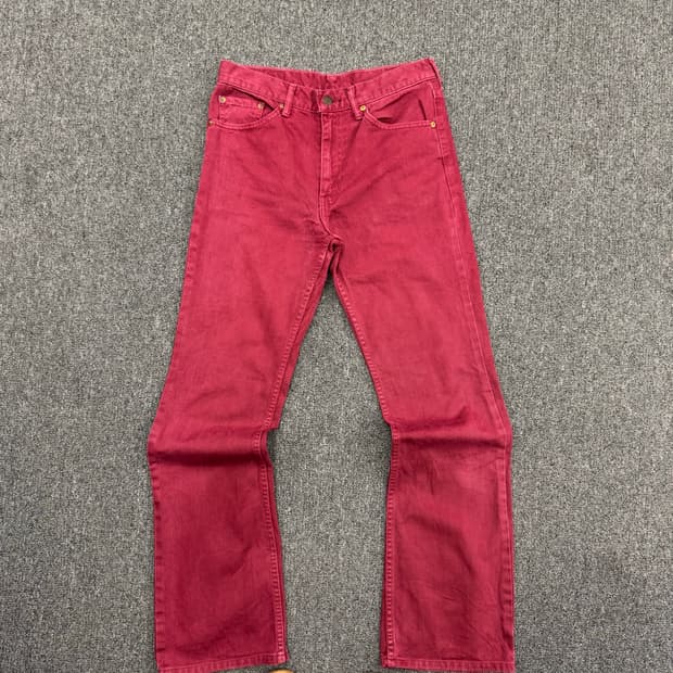 리바이스517 여성 부츠컷 화이트탭 버건디 데님팬츠