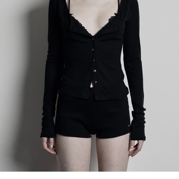 잠깐 할인))보헴서 베이직 스쿱 가디건 블랙