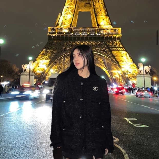 카키포인트 오버핏 엔티크 앤티크 블랙 롱 트위드 자켓